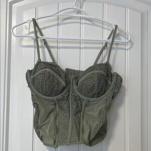 Garage Lace Bustier in Soft Green